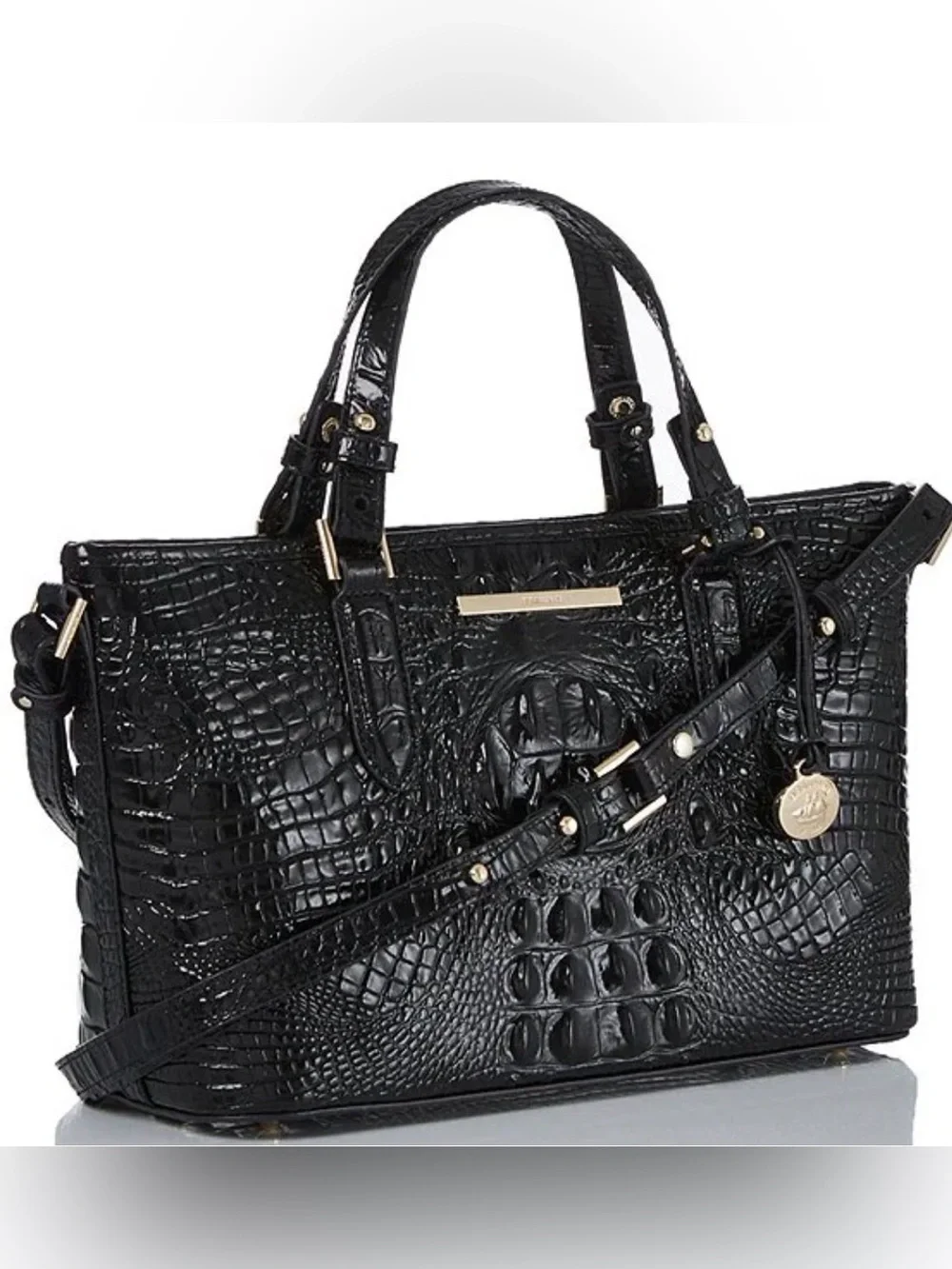 BRAHMIN – Mini Asher Satchel – Black Melbourne
